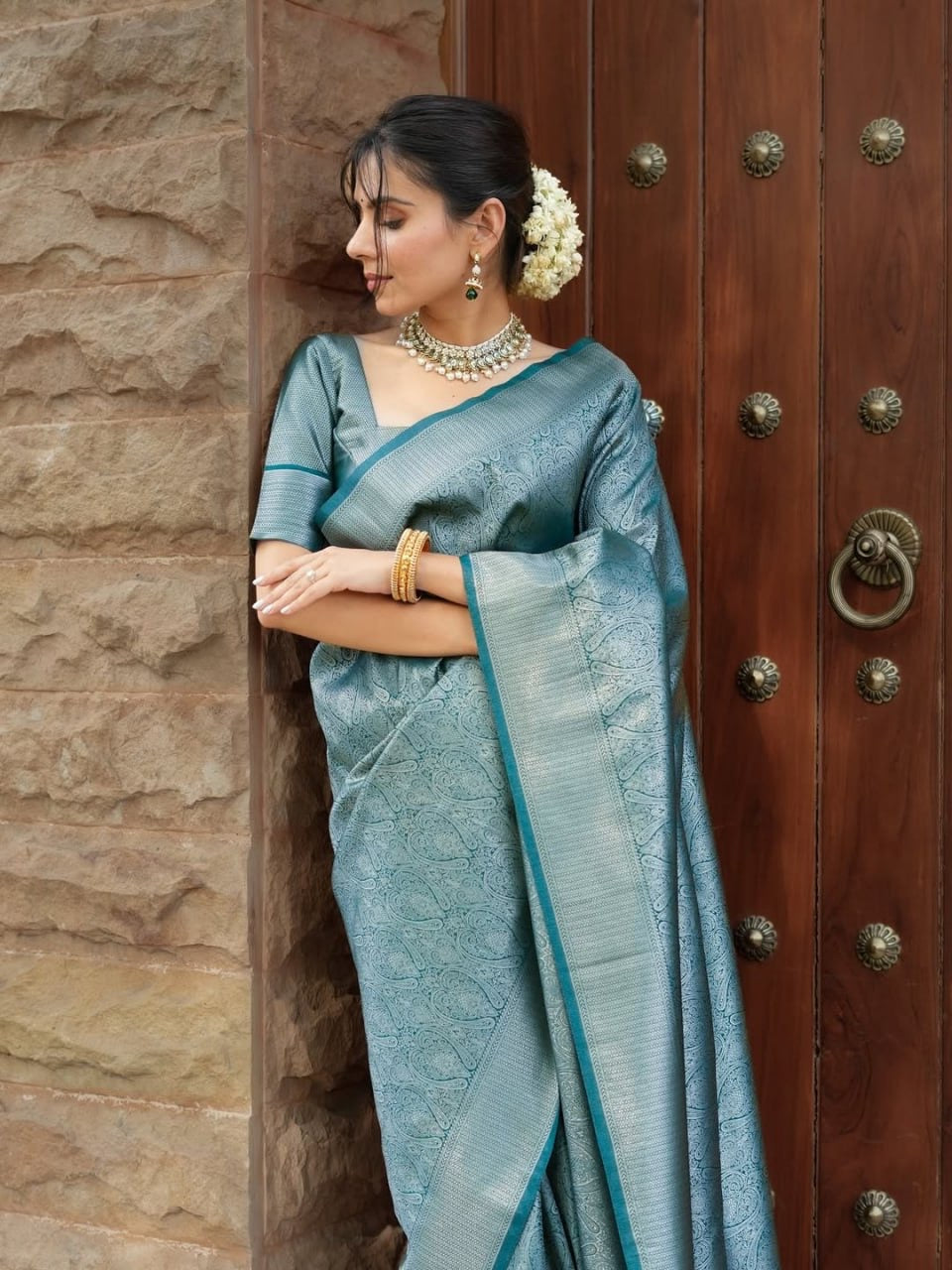 Elegant Banarasi Soft Silk Saree with Blouse – Jiya Creation 45221