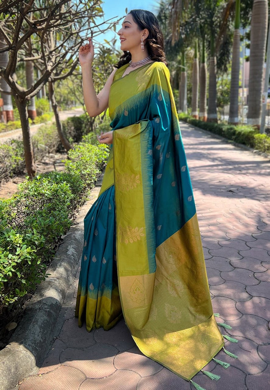 Banarasi Soft Silk Saree with Rich Zari Weaving – Perfect for Weddings & Festive Wear