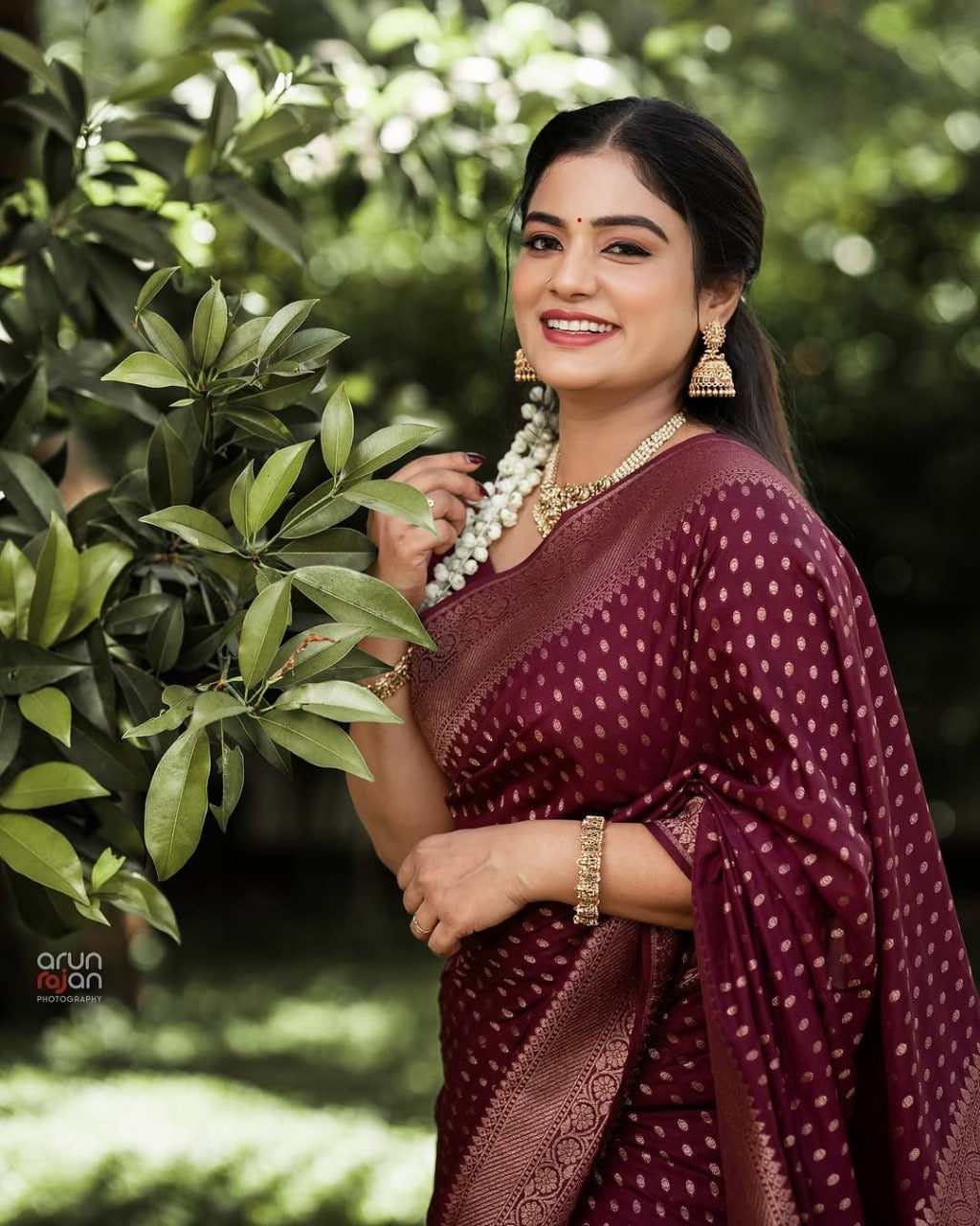 Wine Banarasi Silk Saree with Antique Zari Buti and Rich Paisley Border