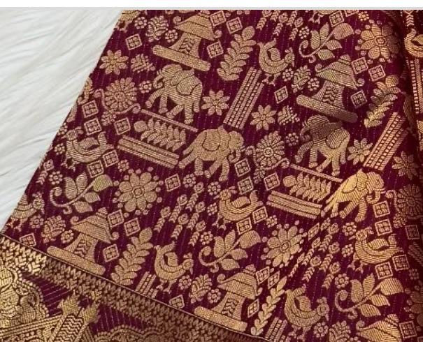 Regal Maroon & Gold Banarasi Silk Saree
