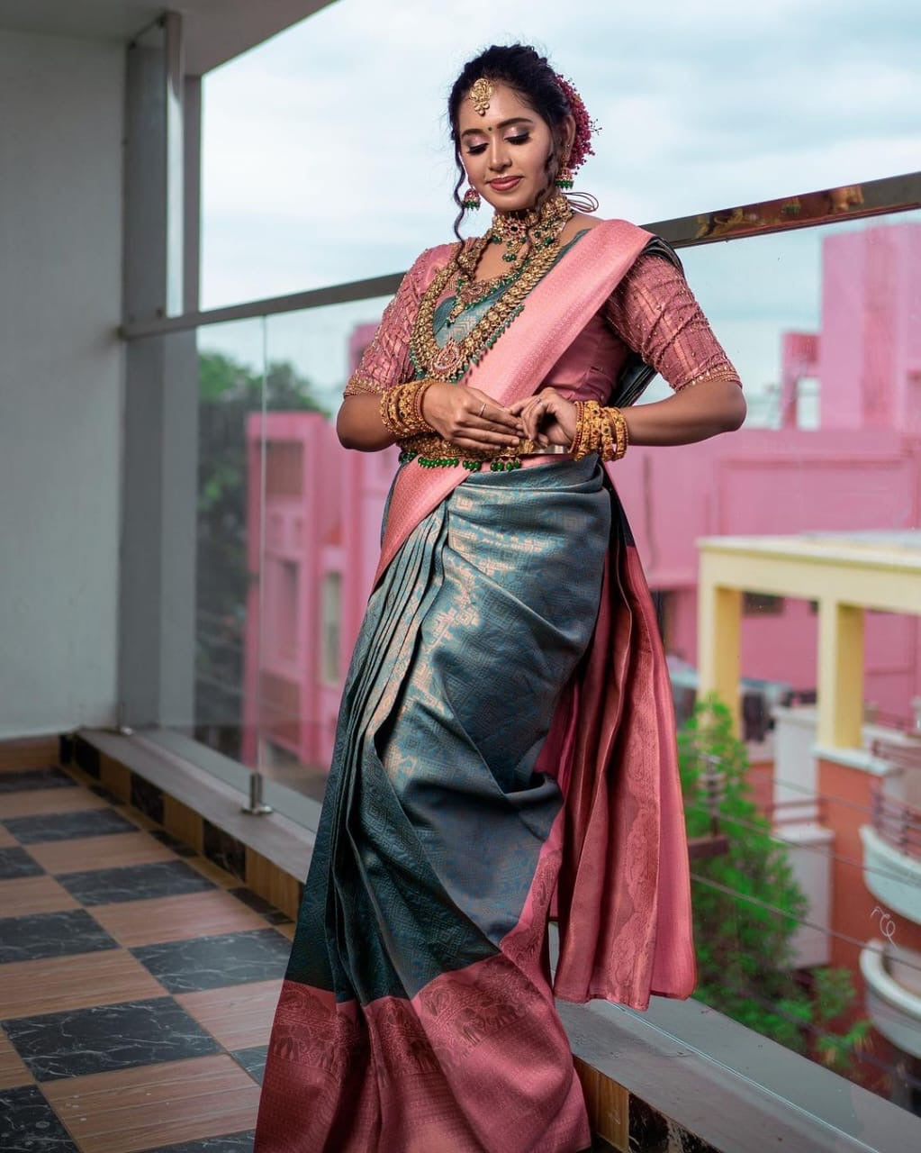 Graceful Pastel Kanjivaram Silk Saree
