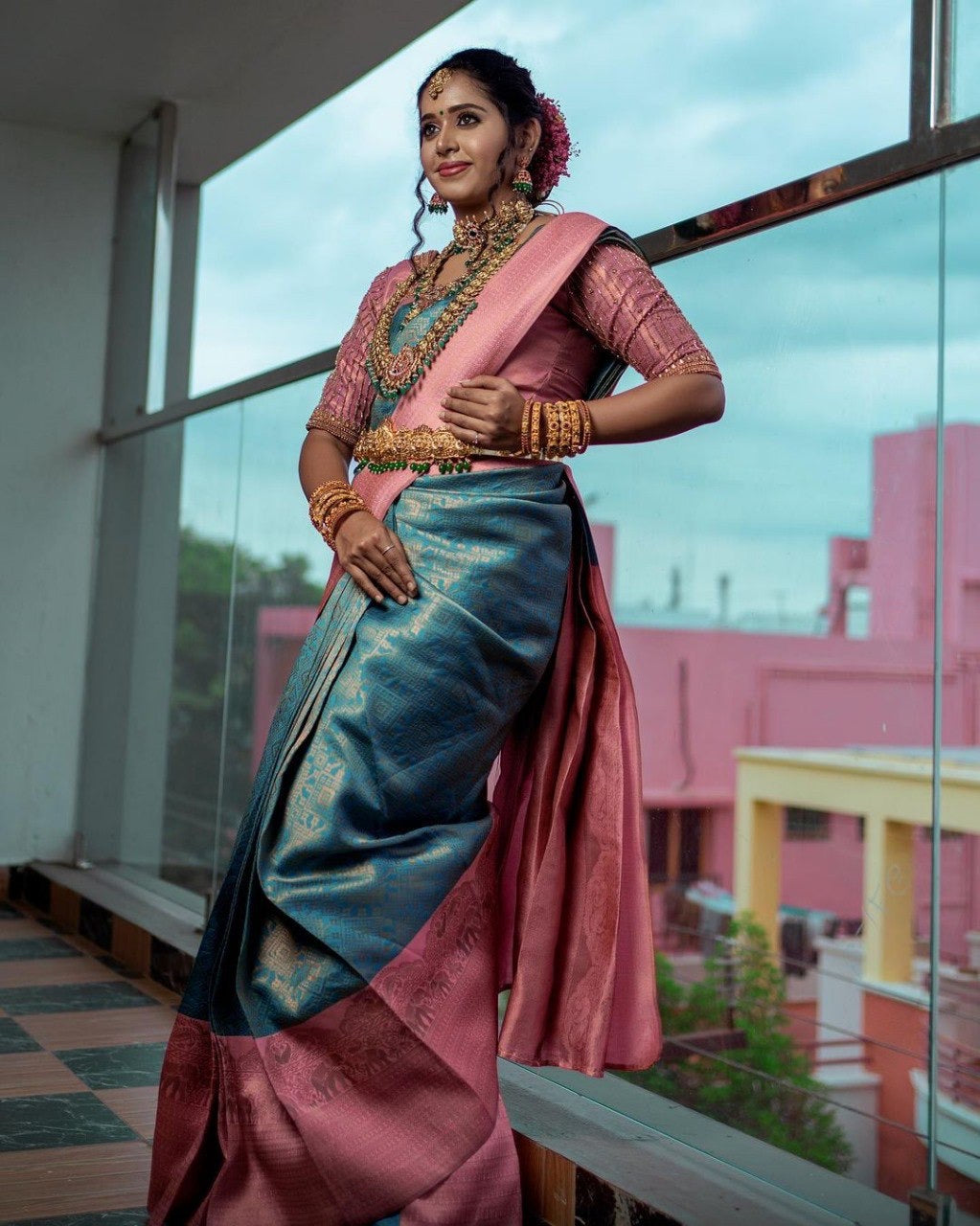 Graceful Pastel Kanjivaram Silk Saree