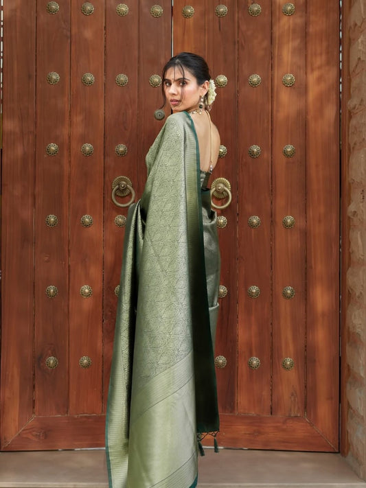 Elegant Banarasi Soft Silk Saree with Blouse – Jiya Creation 45221