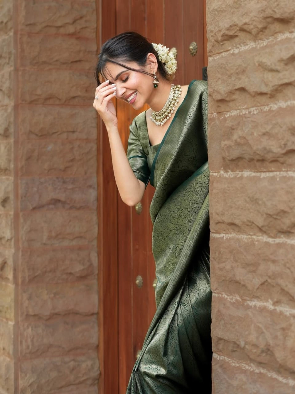 Elegant Banarasi Soft Silk Saree with Blouse – Jiya Creation 45221