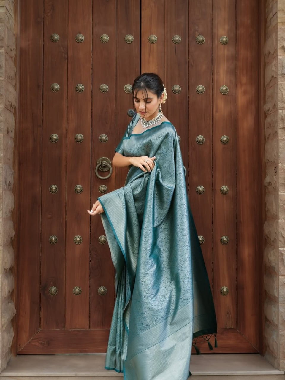 Elegant Banarasi Soft Silk Saree with Blouse – Jiya Creation 45221