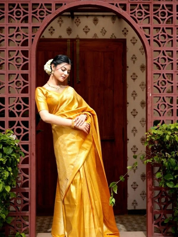 Elegant Banarasi Soft Silk Saree with Blouse – Jiya Creation 45221