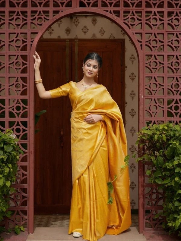 Elegant Banarasi Soft Silk Saree with Blouse – Jiya Creation 45221