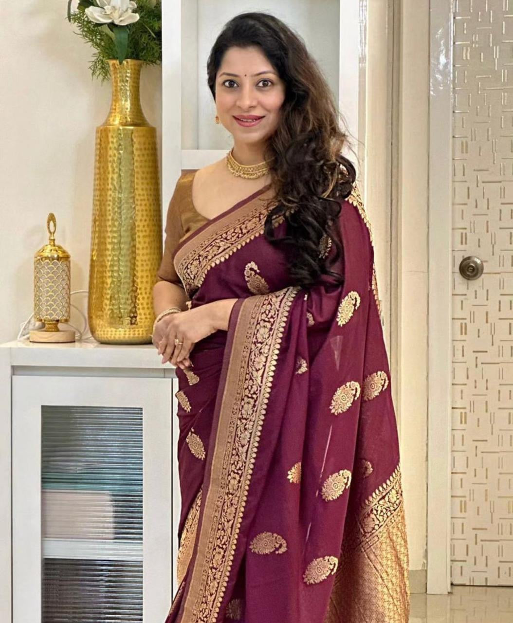 Premium Banarasi Silk Saree Collection – Elegant Zari Weaving