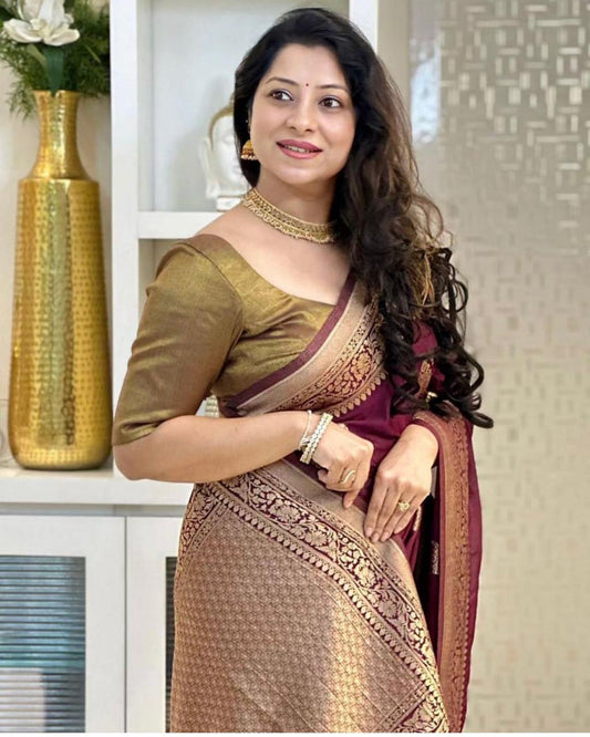 Premium Banarasi Silk Saree Collection – Elegant Zari Weaving