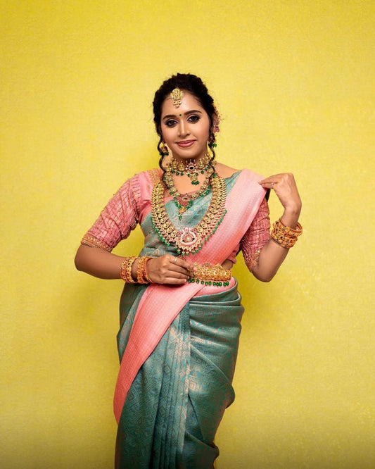 Graceful Pastel Kanjivaram Silk Saree